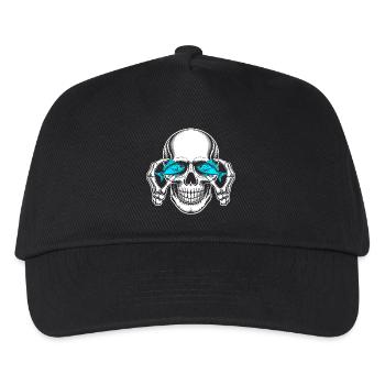 Skull with blue fish eyes - Kids’ Baseball Cap - black - Front