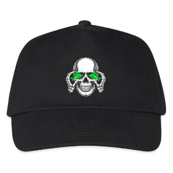 Skull with green fish eyes - Kids’ Baseball Cap - black - Front
