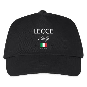 Lecce Italien Koordinaten Reise Souvenir - Kinder Basecap - Schwarz - Vorne