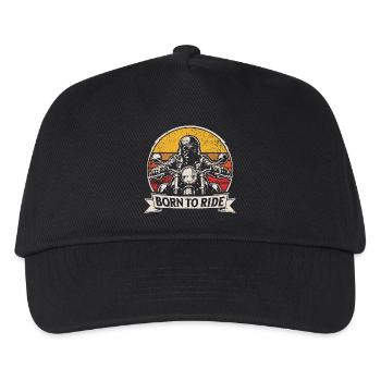 Born to Ride | Retro Motorrad | Biker Style - Kinder Basecap - Schwarz - Vorne