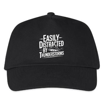 Easily Distracted By Thunderstorms - Kids’ Baseball Cap - black - Front