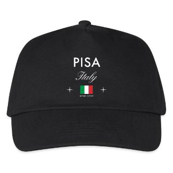 Pisa Italien Koordinaten Reise Souvenir - Kinder Basecap - Schwarz - Vorne