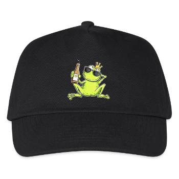 Lustiger Frosch Junggeselle | Single Geschenk - Kinder Basecap - Schwarz - Vorne