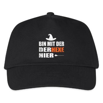 ich bin mit der hexe hier - Kinder Basecap - Schwarz - Vorne