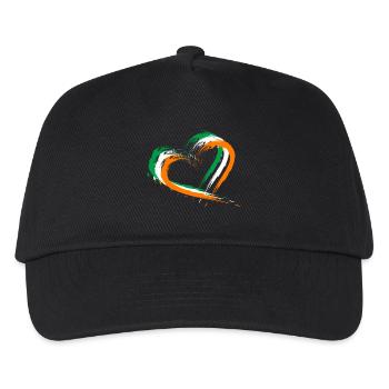 Heart brush flag Ireland flag colors design - Kids’ Baseball Cap - black - Front