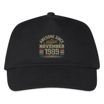 November 1989 Geburtstagsgeschenk | November 1989 - Kinder Basecap - Schwarz - Vorne