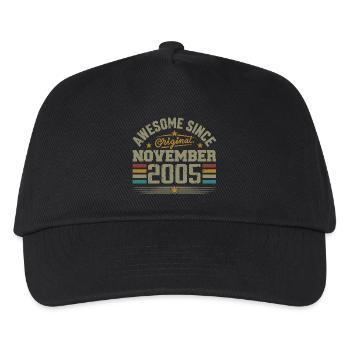 November 2005 Geburtstagsgeschenk | November 2005 - Kinder Basecap - Schwarz - Vorne