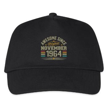 November 1964 Geburtstagsgeschenk | November 1964 - Kinder Basecap - Schwarz - Vorne