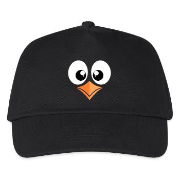 Penguin Costume Oiseau Bec Yeux Drôle - Casquette de baseball Enfant - noir - Devant