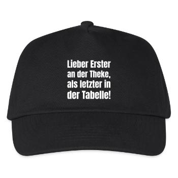 Erster an der Theke - Kinder Basecap - Schwarz - Vorne