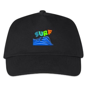 SURFEN. WELLENREITER. WELLENREITER. SPORT. FEIERTAG. REISE. - Kinder Basecap - Schwarz - Vorne