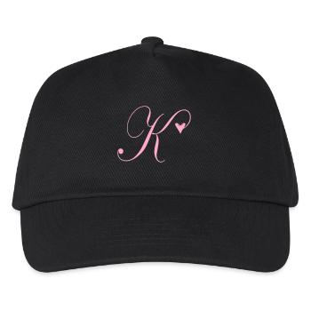 Monogram K Heart Vine - Kids’ Baseball Cap - black - Front