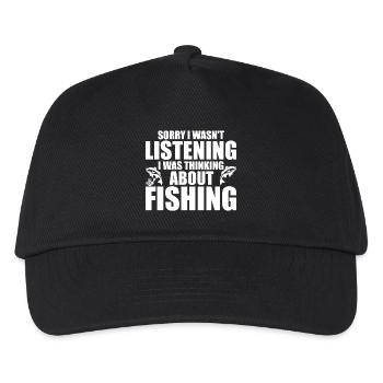 I Wasn't Listening I Was Thinking About Fishing - Casquette de baseball Enfant - noir - Devant
