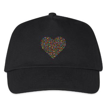 Konfetti Herz - Kinder Basecap - Schwarz - Vorne