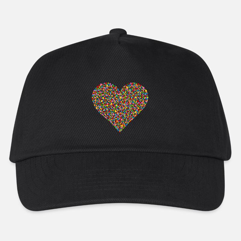Konfetti Herz - Kinder Basecap - Schwarz