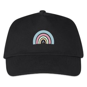 Regenbogen - Kinder Basecap - Schwarz - Vorne
