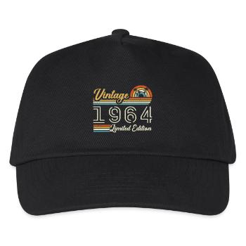 61 Jahre Jubiläum | Jahrgang 1964 Geschenk 1964 - Kinder Basecap - Schwarz - Vorne