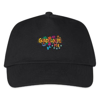 Landkarte von Guadeloupe 971 - Souvenir-Geschenkidee - Kinder Basecap - Schwarz - Vorne