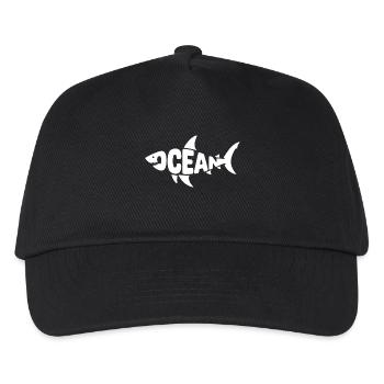 Ozean - Cooles Shark Ocean Logo - Kinder Basecap - Schwarz - Vorne