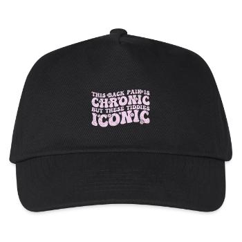 this back pain is chronic but these tiddies iconic - Casquette de baseball Enfant - noir - Devant