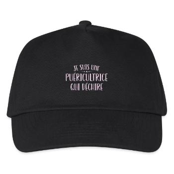 Je suis une puericultrice qui dechire - Casquette de baseball Enfant - noir - Devant