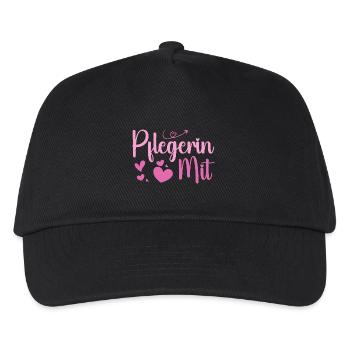 Pflegerin - Herz Symbol - Pflegefachfrau - DANKE - Kinder Basecap - Schwarz - Vorne