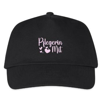Pflegerin - Herz Symbol - Pflegefachfrau - DANKE - Kinder Basecap - Schwarz - Vorne
