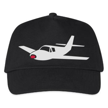 kleines Flugzeug (Farben anpassbar!) - Kinder Basecap - Schwarz - Vorne