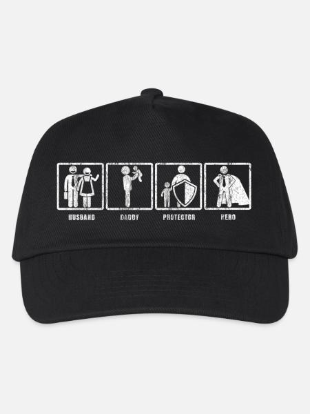 Super Dad Gift Hero Father's Day Daddy Shirt - Kids’ Baseball Cap - black