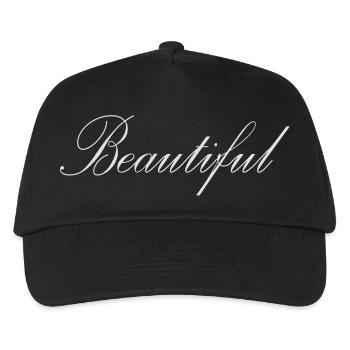 Beautiful lettering white - Kids’ Baseball Cap - black - Front
