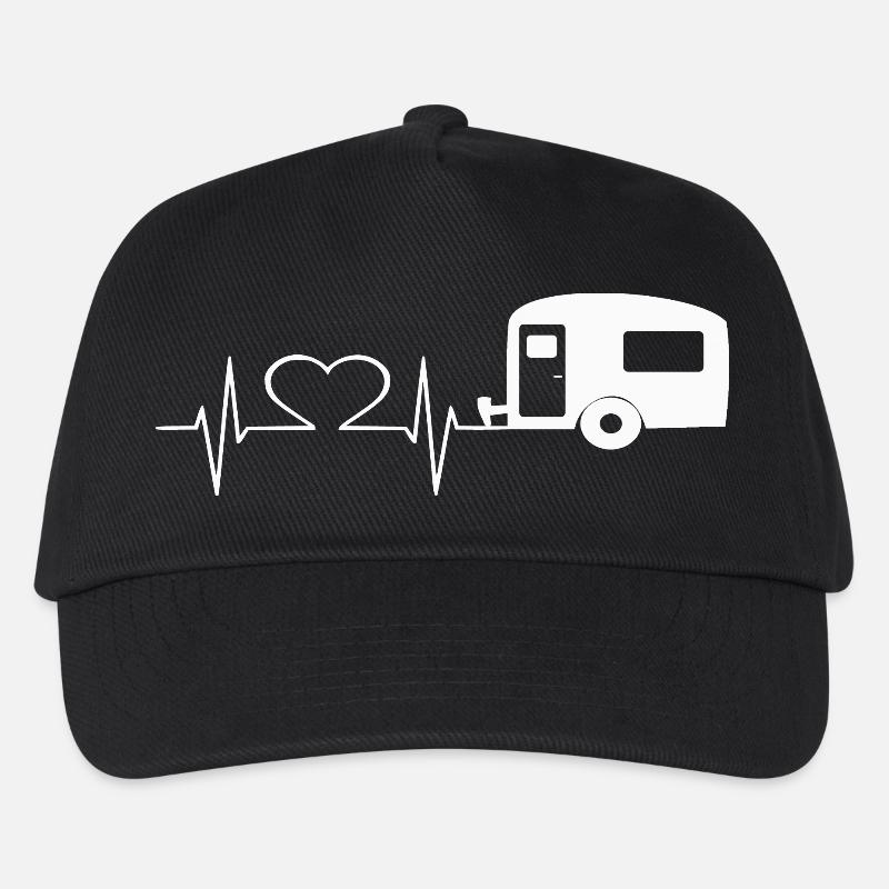 Caravan Camping Heartline Heartline Like white - Kids’ Baseball Cap - black