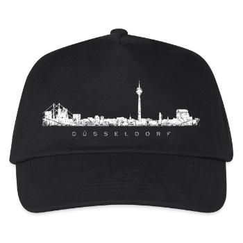 Die Skyline von Düsseldorf (Vintage/Weiß) - Kinder Basecap - Schwarz - Vorne