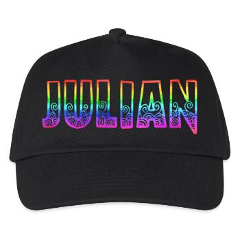 julian rs regenbogen - Kinder Basecap - Schwarz - Vorne