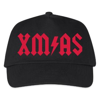 Xmas Rock Roll Heavy Metal lustige Weihnachtsweihnachten - Kinder Basecap - Schwarz - Vorne