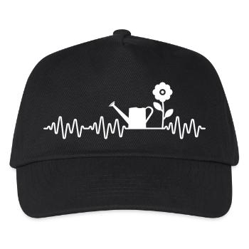 Garden Heartbeat Watering Can Flower Design - Kids’ Baseball Cap - black - Front