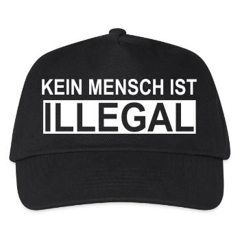 Kein Mensch ist Illegal - Kinder Basecap - Schwarz - Vorne