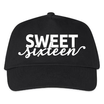 Sweet Sixteen Cute 16th Birthday Gift 16 Years Old - Kids’ Baseball Cap - black - Front
