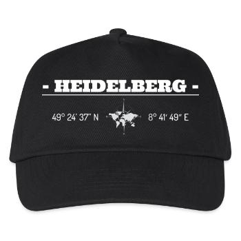 Koordinaten Heidelberg - Kinder Basecap - Schwarz - Vorne