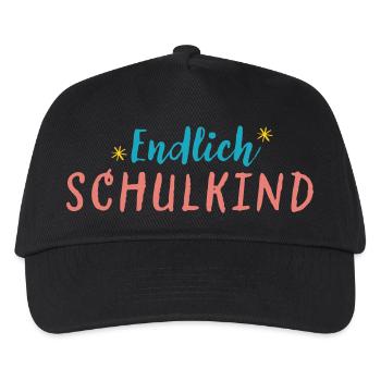 Endlich Schulkind - Kinder Basecap - Schwarz - Vorne