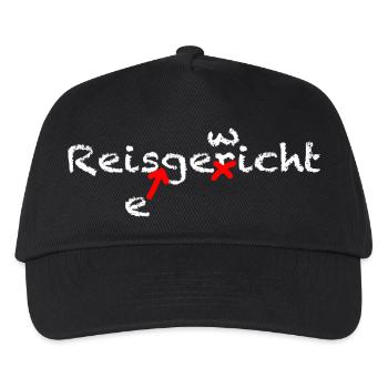 Reisgericht Reisegewicht, Wortspiel Korrektur - Kinder Basecap - Schwarz - Vorne
