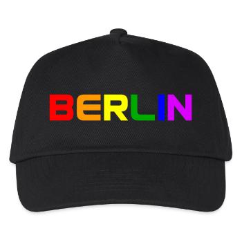 Berlin Regenbogen Farben schwul lesbisch Gay LGBT - Kinder Basecap - Schwarz - Vorne