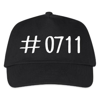 #0711 Hashtag 0711 Vorwahl Stuttgart Neckar - Kinder Basecap - Schwarz - Vorne