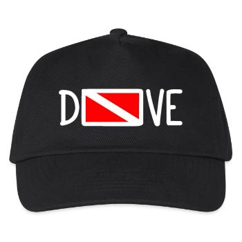 Dive Diver Down Flag Scuba Diving Taucher Tauchen - Kinder Basecap - Schwarz - Vorne