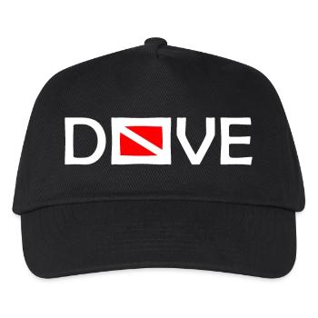 Dive Diver Down Flag Scuba Diving Taucher Tauchen - Kinder Basecap - Schwarz - Vorne