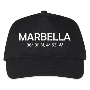 Marbella Coordinates Espana Spain Spainen - Kinder Basecap - Schwarz - Vorne