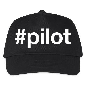 PILOT Hashtag - Kinder Basecap - Schwarz - Vorne