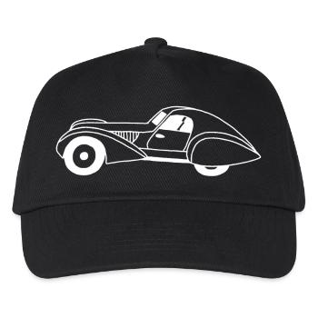 Weißes Auto und Wassertropfen - Kinder Basecap - Schwarz - Vorne
