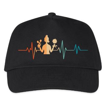 Retro Heartbeat Florist - Kinder Basecap - Schwarz - Vorne