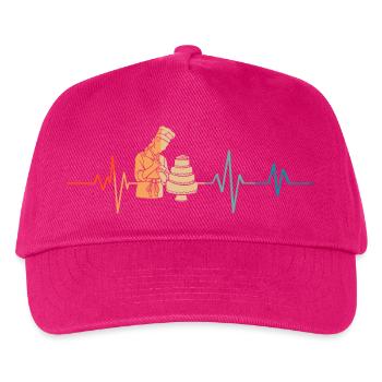 Retro Gebäck Herzschlag - Kinder Basecap - Fuchsia - Vorne