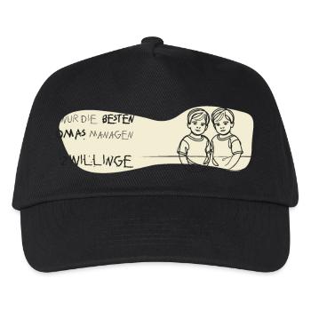 zwillinge oma geschenk bub twin boys beste oma - Kinder Basecap - Schwarz - Vorne